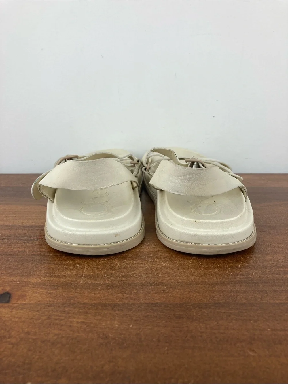Chaco Townes Mid Form Angora Platform Sandals Ivory Leather Women’s Size 8.